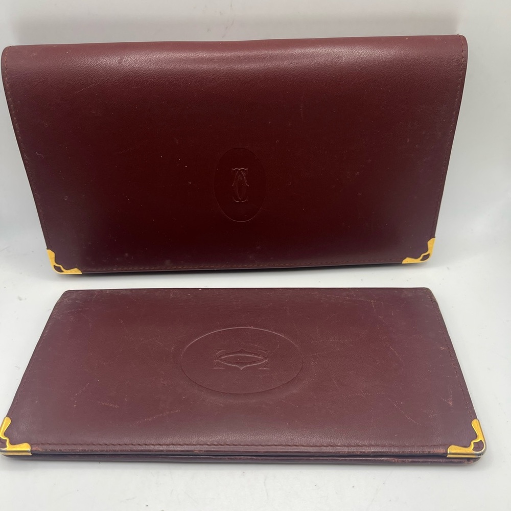 Cartier Burgundy Leather clutch with wallet